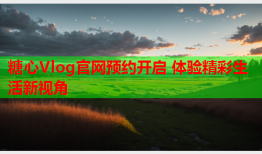 糖心Vlog官网预约开启 体验精彩生活新视角