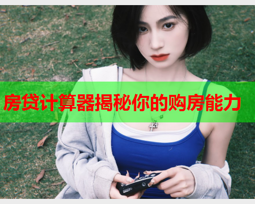 房贷计算器揭秘你的购房能力