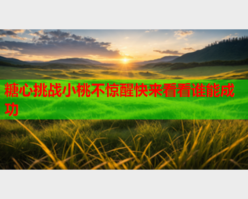 糖心挑战小桃不惊醒快来看看谁能成功